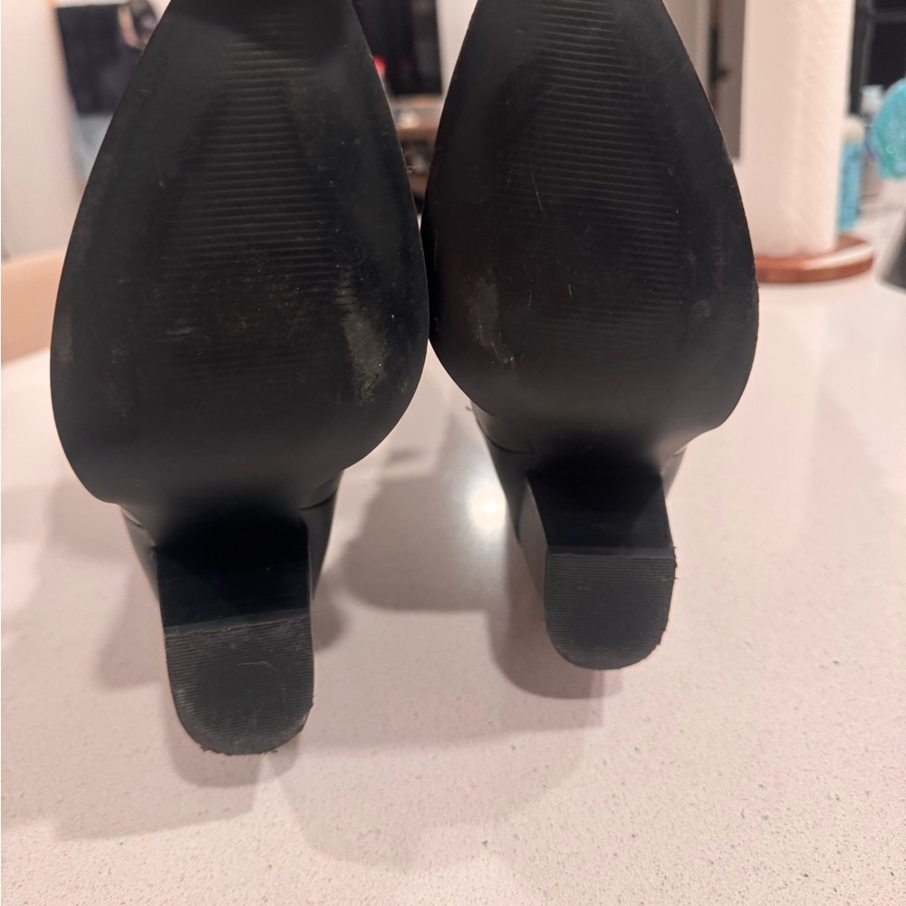 Steve Madden Black Embroidered Heeled Cowboy Boots - Picture 10 of 10